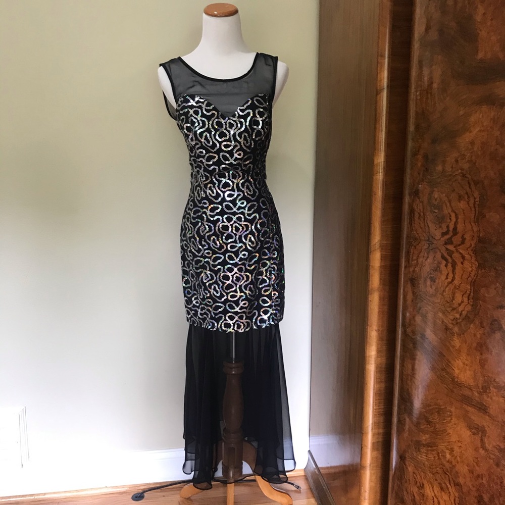vintage holographic prom dress